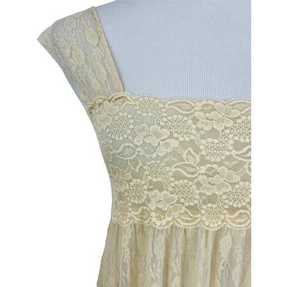 NWT Free People Cream Sheer Lace Romantic Boho Maxi Dress - Picture 7 of 16